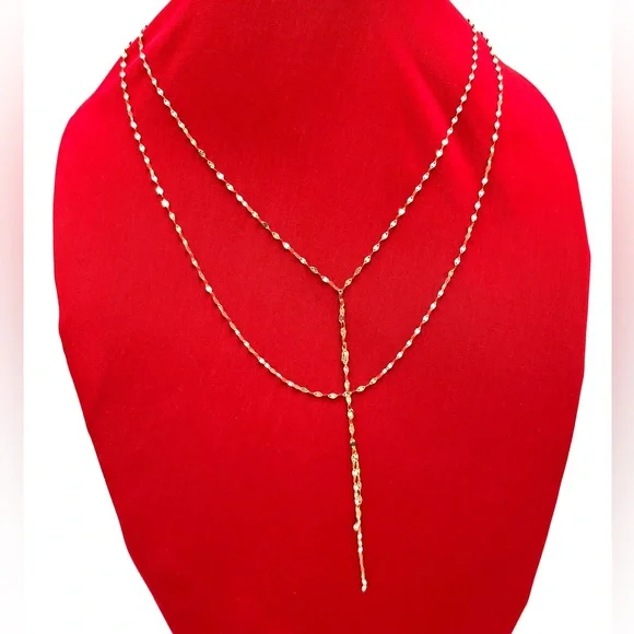 LANA Blake 14K Yellow Gold Lariat Necklace - Picture 2 of 4